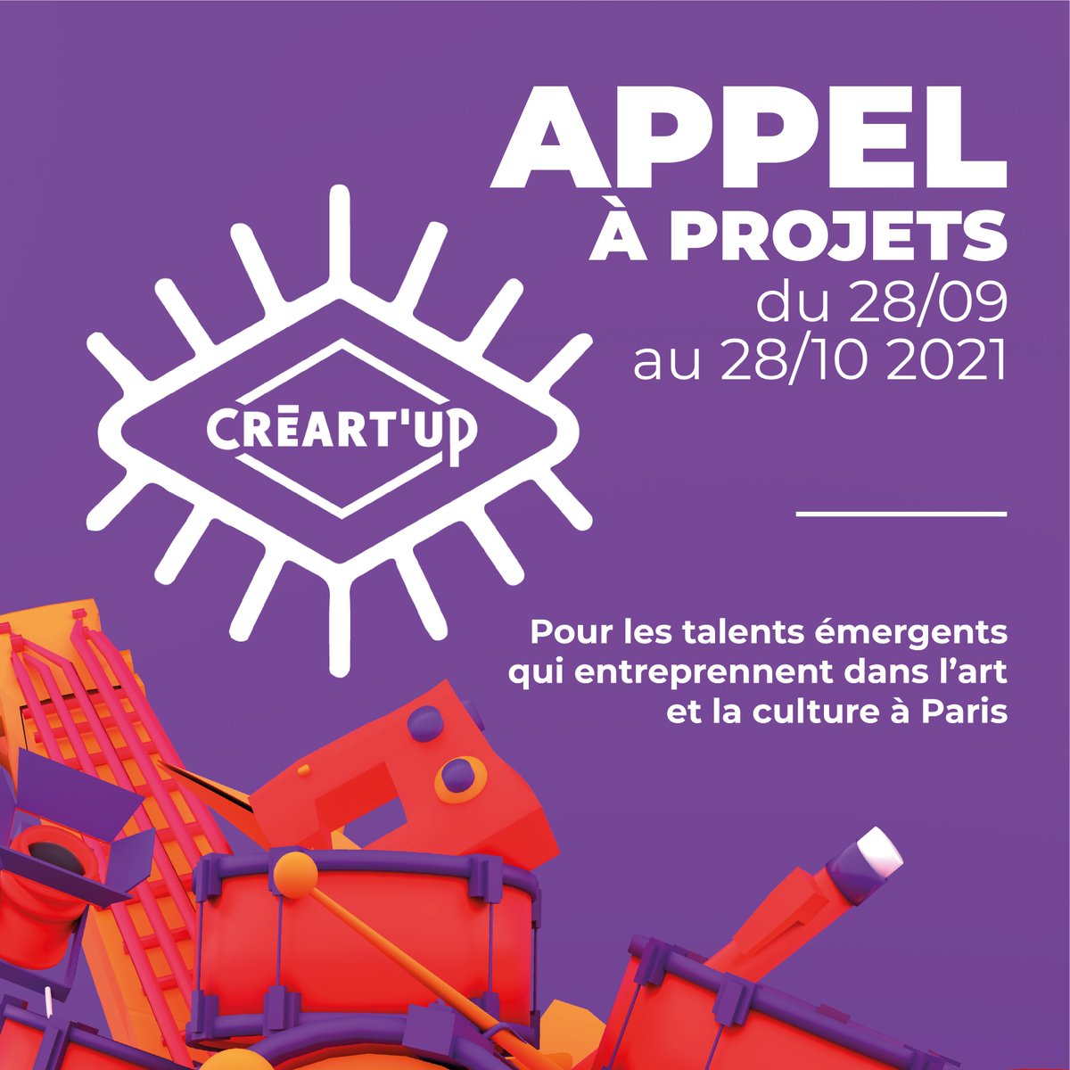 maisonetudiante's tweet photo. T'as un projet artistique ou culturel candidate à #CREARTUP !
📆Dépot de candidature à partir du 28 septembre
Conditions👉étudiant·e et jeune diplomé·e depuis moins de deux ans habitant la Métropole du Grand Paris.
#mie #paris #festivaletudiant #theatre #musique #culture #danse https://t.co/Wk13wPAWM2