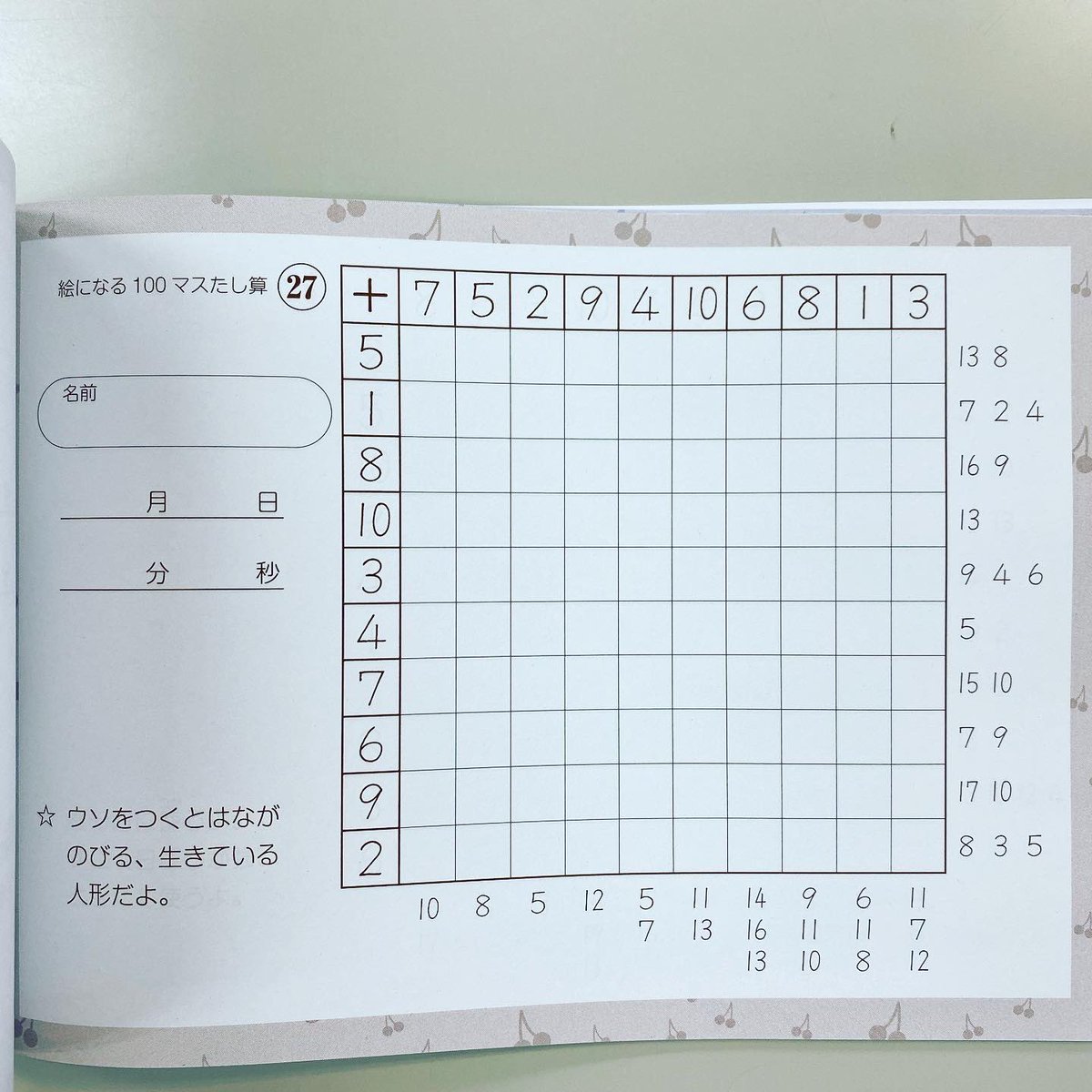 カラーの絵になる 100マス計算 Cms Ndma Gov Pk