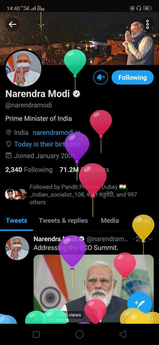 सम्पूर्ण विश्व के सर्वाधिक लोकप्रिय नेता हमारे देश के प्रधानमंत्री श्री नरेन्द्र मोदी जी को जन्मदिन की ढेर सारी शुभकामनाएं🙏🚩 @PMOIndia @narendramodi