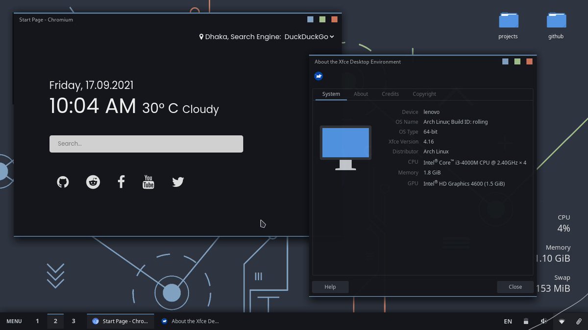 XfceNation's tweet image. Xfce #DesktopFriday
Credit: mebesus (Reddit)

#ShowYourDesktopFriday #ShowYourLinuxDesktop #ShowYourLinuxDesktopFriday #ViernesDeEscritorio #جمعه_میزکار #XfceOnTheDesktop #MakeXfceBeautiful #XfceUI #archlinux 

reddit.com/r/unixporn/com…