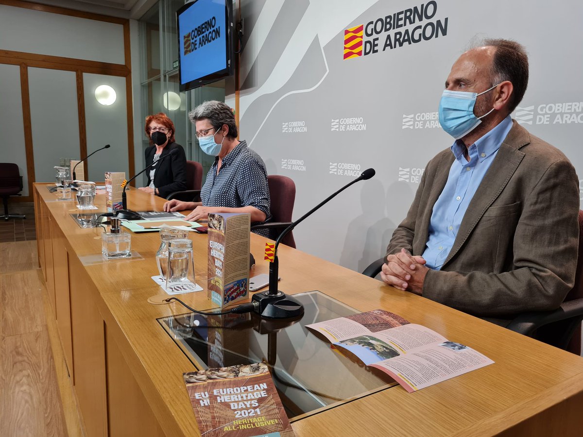 unizar's tweet photo. Concha Lomba, directora @iphunizar, @j_clozano director @catedragborras y Marisancho Menjón, D.G. Patrimonio @GobAragon  presentan los actos  en #Aragón de los #EuropeanHeritageDays #EHDays donde se abordarán cuestiones de género y accesibilidad relacionadas con el #Patrimonio https://t.co/x0RJjW9A3u