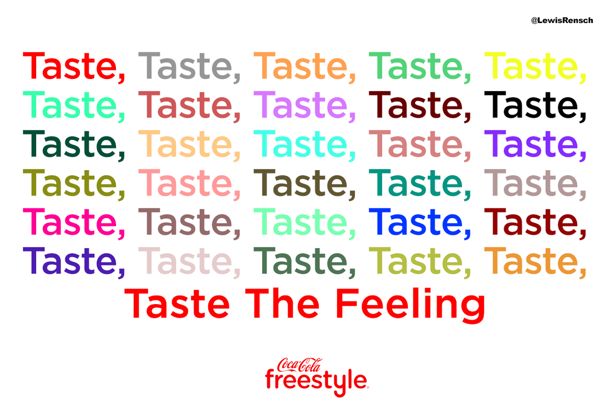 LewisRensch's tweet photo. @OneMinuteBriefs @ccfreestyle 
Taste, Taste, Taste the Feeling
#CocaColaFreestyle https://t.co/hVKZGvAuKL