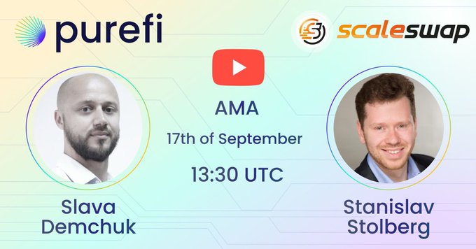 garplatonov's tweet photo. 📢AMA #PureFi x #Scaleswap is going to take place today at 13:30 UTC
@Purefi_Protocol x @Scaleswapio
💰Rewards Pool: $100 USDT
Join: https://t.co/cBVHA6X2Av
#PureFiProtocol #AML #KYC #SSI #CyberCrime #crypto #AMA https://t.co/3vWN0WCGdf
