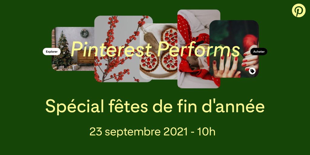 CB_News's tweet photo. 🎄 Venez découvrir comment organiser votre stratégie pour atteindre les acheteurs tout au long de la saison sur @PinterestFR et bénéficiez de conseils d'experts avec l'atelier #PinterestPerforms : Spécial fêtes de fin d’année le 23 septembre ! → https://t.co/KJHjjL5xNc https://t.co/gXdfhtDcxX