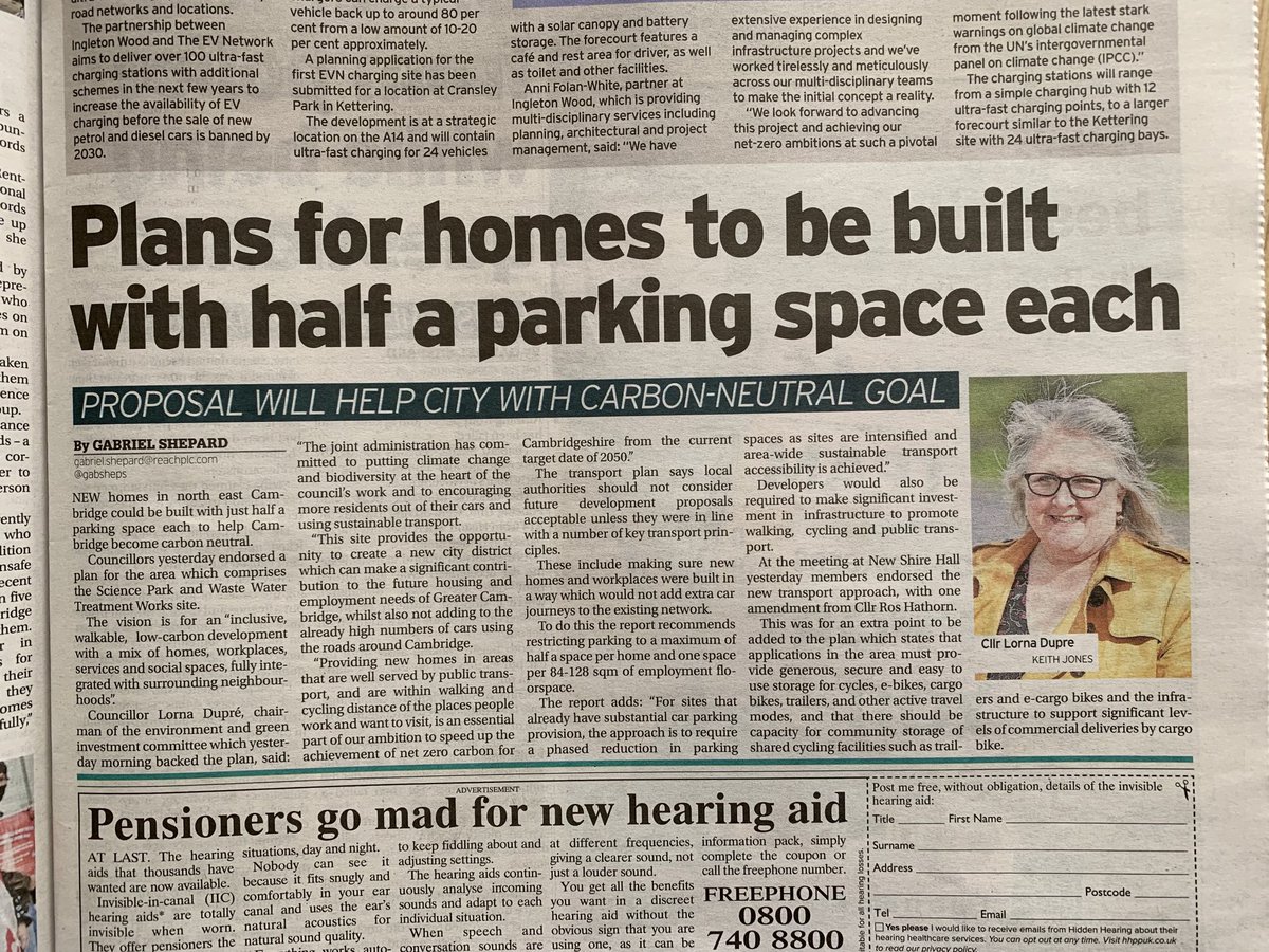 New homes in north east Cambridge to be built with half a parking space each. Presumably by then Trinity College &amp; the Councils who have invested will have “clawed back” 7,000+ parking spaces at Cambridge Science Park? democracy.cambridge.gov.uk/documents/s474…