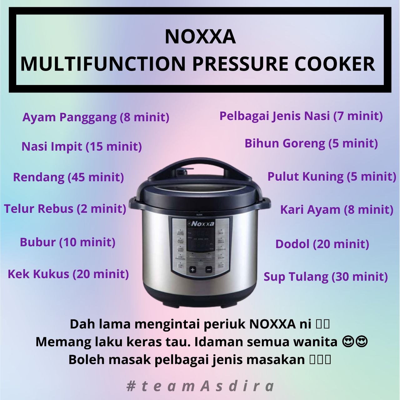 ciku on X NOXXA PRESSURE COOKER MEMBANTU ANDA MEMASAK 3X LEBIH PANTAS DARI BIASA. Hai korang semua Noxxa pressure cooker dah ada ke belum kalau belum ada. Jom grab periuk noxxa ni