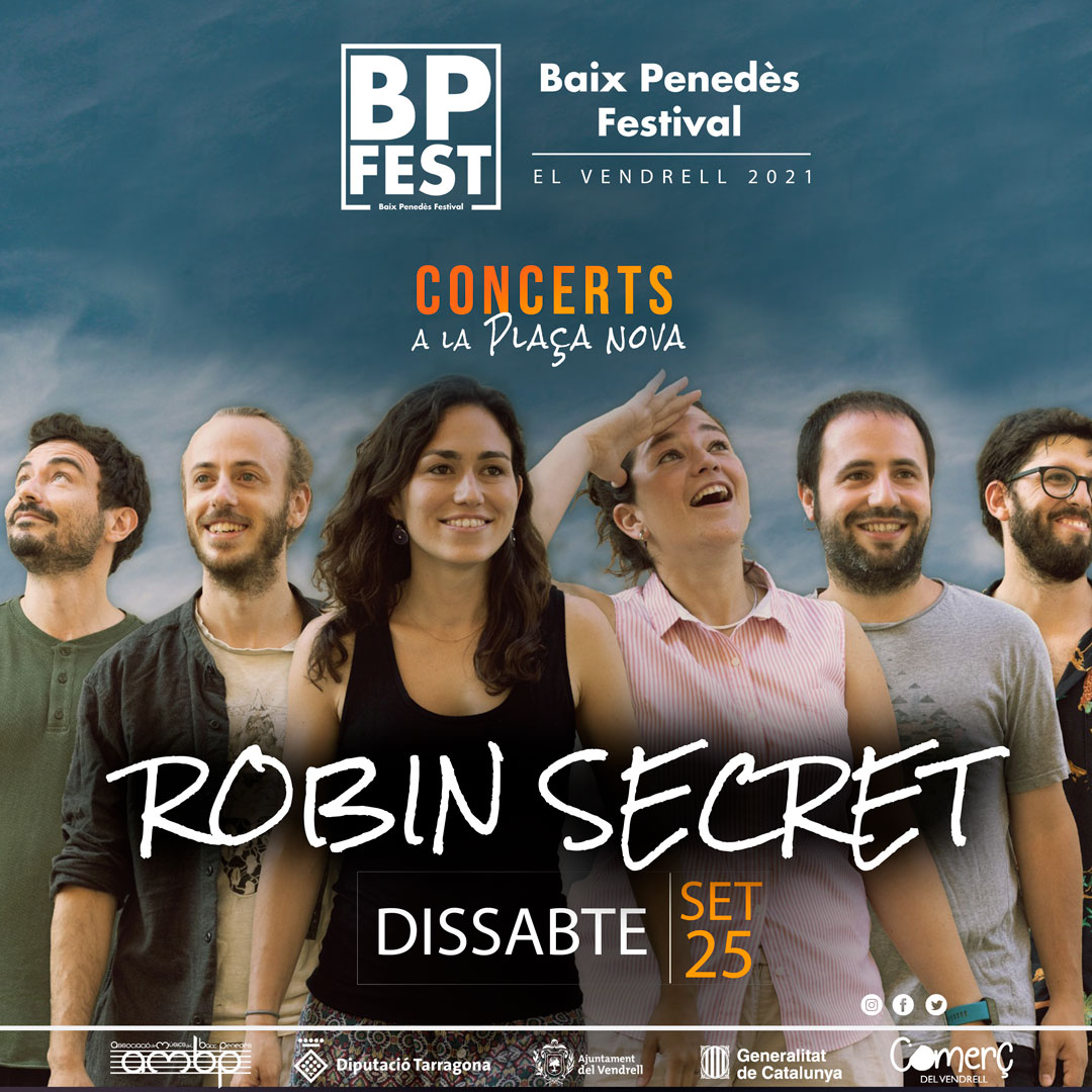 BPFest's tweet photo. Reprenem els concerts del BPFest21 d'ara fins a les 12 de la nit. 
ROBIN SECRET ens porta Indie Pop proper amb un caliu especial des de Barcelona.
Tothom a la Plaça Nova del Vendrell! (atenció al punt d'accés) https://t.co/38Z5rJnvOI