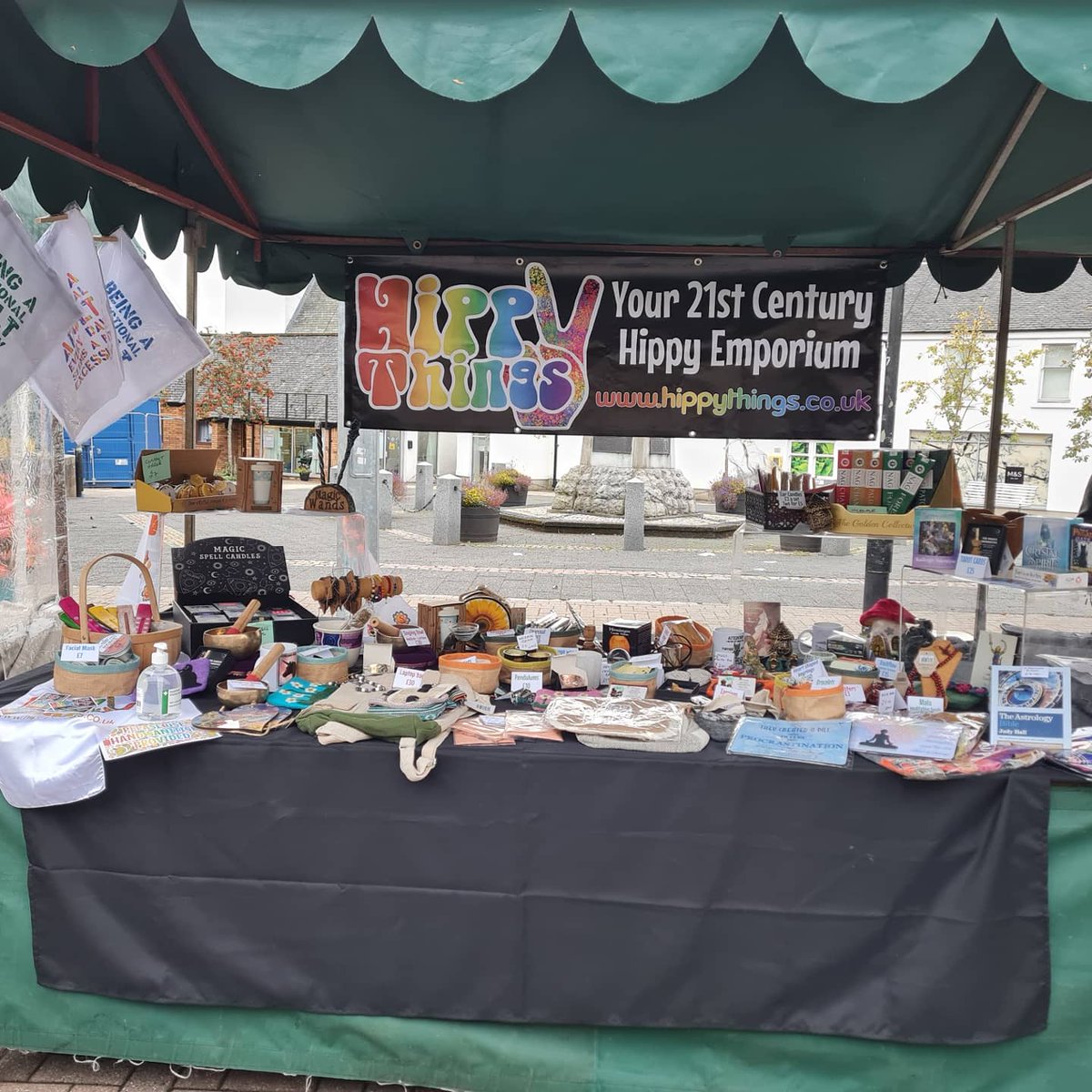 We're at Milngavie Market today ... lovely little shopping centre, lovely people! However they have put us beside the Muffin Man which is very tempting! #hippythingsoutandabout #temptationcentral #MilngavieMarket #westhighlandway