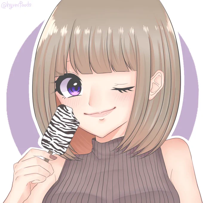 いつもお世話になってるフォロワーさんが描いてくれた!かわいすぎる!!!しまうまバー食べたい 