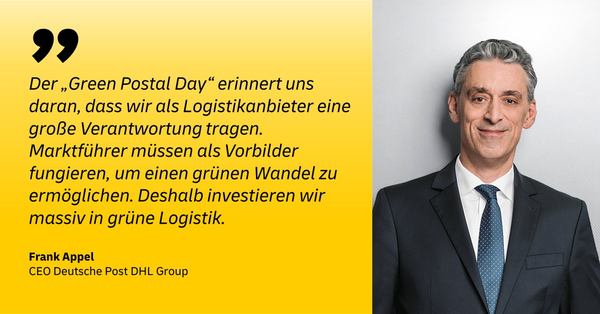 Heute ist #GreenPostalDay. DeutschePost DHL arbeitet in der <a href="/IntPostCorp/">IPC</a> mit Partnern auf der ganzen Welt zusammen, um den Postsektor klimaneutral zu machen. ipc.be/greenpostalday #SustainableLogistics #DHLGoGreen