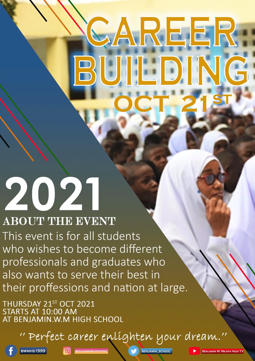BWMkapa_school's tweet photo. Are you ready for the the Benjamin Career Building Day? https://t.co/WAteI6sye7