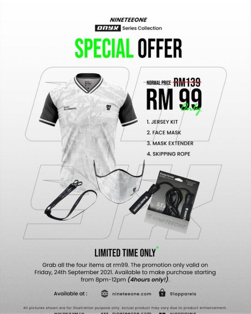 <a href="/91apparels/">NineTeeOne Apparels</a> 24.9 ni ada buat special offer.Dh lama eyeeing jersey kt sini tunggu diaorg buat promo tapi baru nk buat ye.Mujur tak beli lagi. promo Only on 24th September Friday
Promo Price RM 99 only
Limited hours pulak tu 8 pm - 12 am

link ke group promo
chat.whatsapp.com/HJ7snD72caw8La…