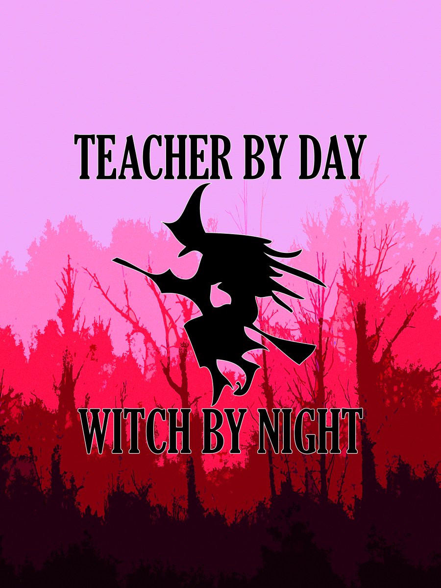 DataMerch's tweet image. Teacher by Day - Witch by Night. Available now on our Redbubble store redbubble.com/people/datamer… #findyourthing #redbubble #witches