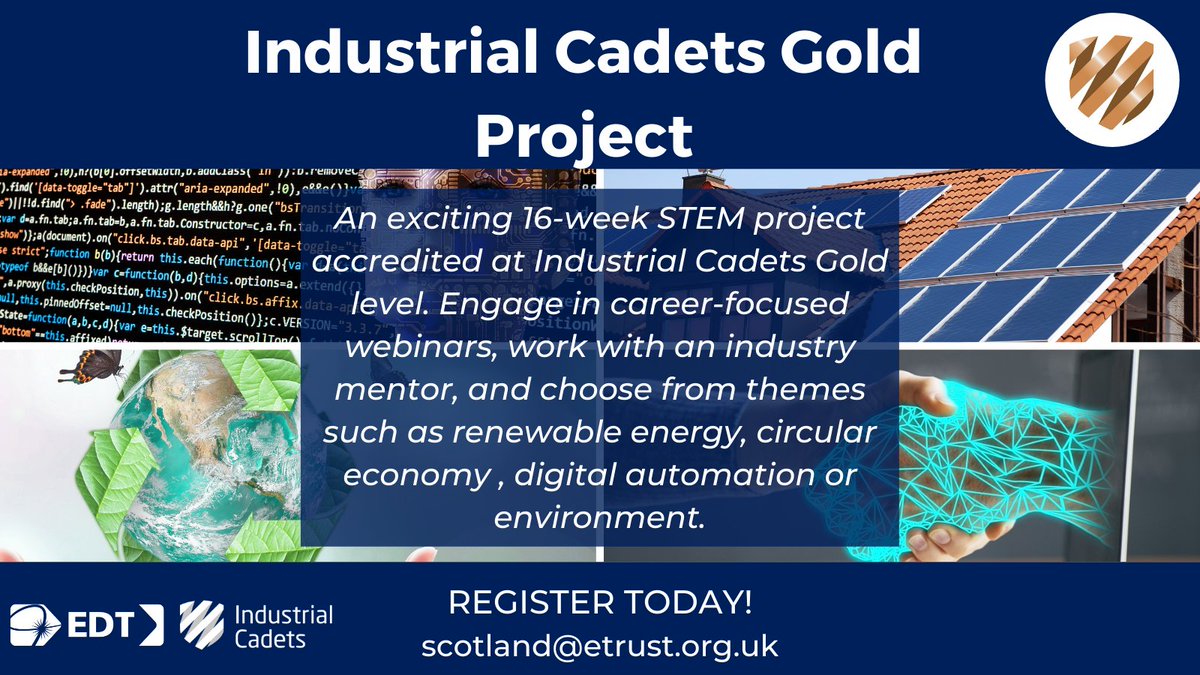 EDTScotland's tweet photo. #ScotClimateWeek is nearly over, but we hope you've enjoyed finding out how you can get engage with environmental issues and solutions through our programmes!
Last up is our #ICgoldproject. To sign up a team, email us today! #industrialcadets https://t.co/GGwKFzV2Wr