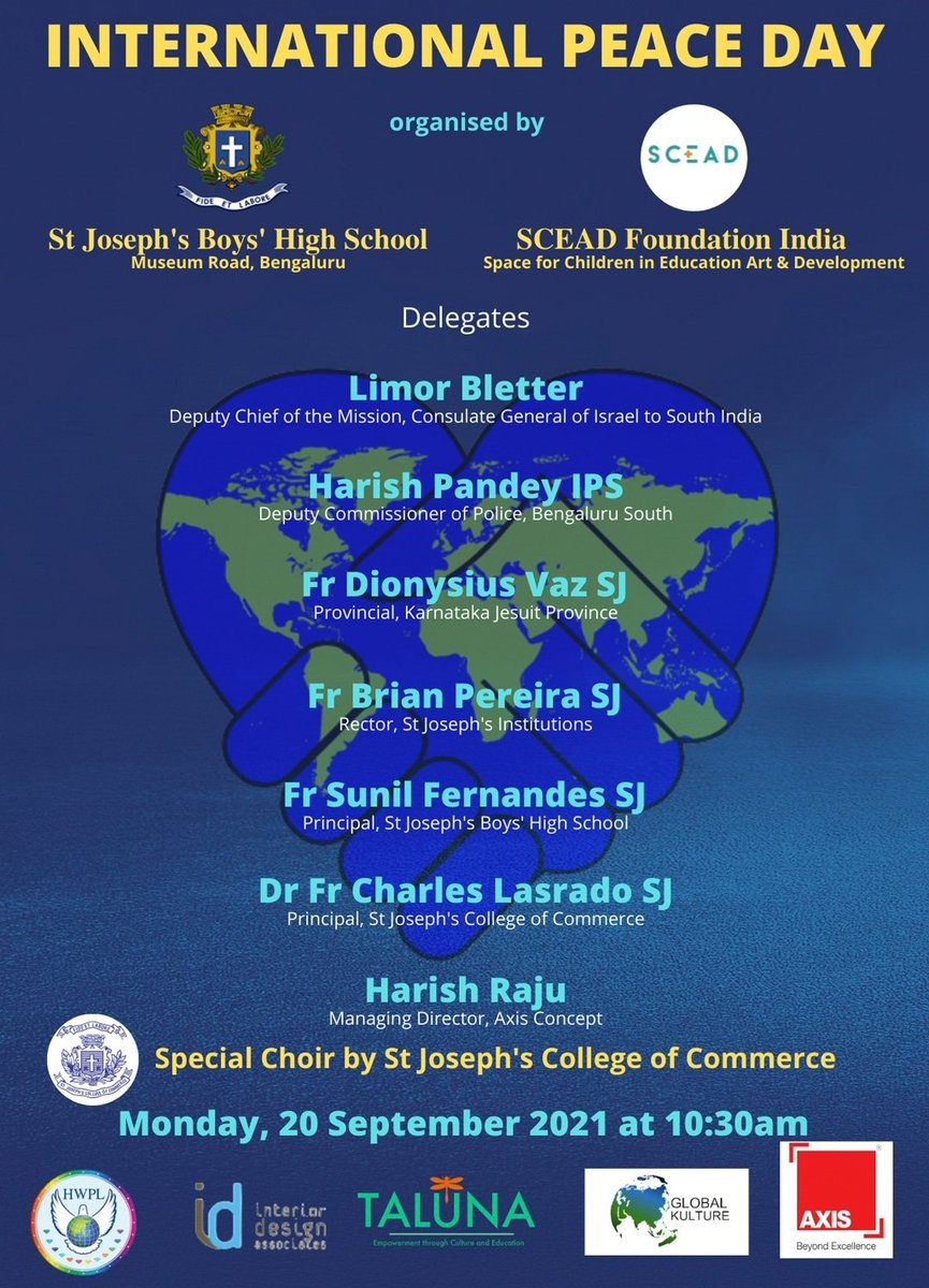 sceadfoundation's tweet photo. INTERNATIONAL PEACE SUMMIT @sceadfoundation  Bangalore India at st Joseph's boy's High school auditorium on 20th september 2021 organised by SCEAD FOUNDATION INDIA and st Joseph's boy's High school # we thank #HWPL @hwpl_kr  #ipyg @IPYG South Korea https://t.co/Rrk8Je64OQ