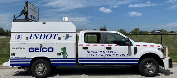 Always dedicated to transportation safety, GEICO is proud to sponsor the Hoosier Helper Safety Service Patrol! This vital <a href="/INDOT/">INDOT</a> program covers 177 miles of Hoosier roadways, helping motorists and clearing the roads. Check out the new truck! 
#GEICOSafetyPatrol