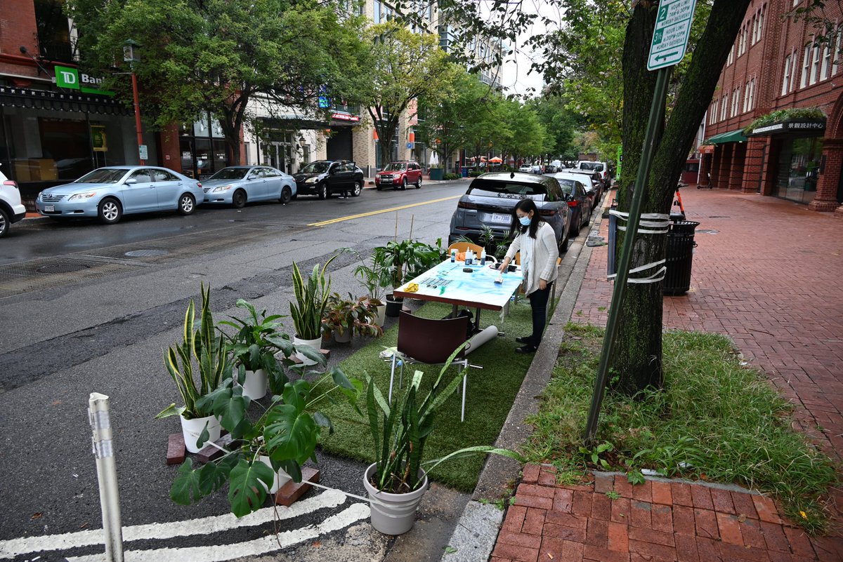Happy <a href="/DDOTDC/">DDOT DC</a>  #ParkingDay2021! We're outside 638 I St NW all afternoon with a collaborative art piece. Grab your umbrella and come splatter some paint!
