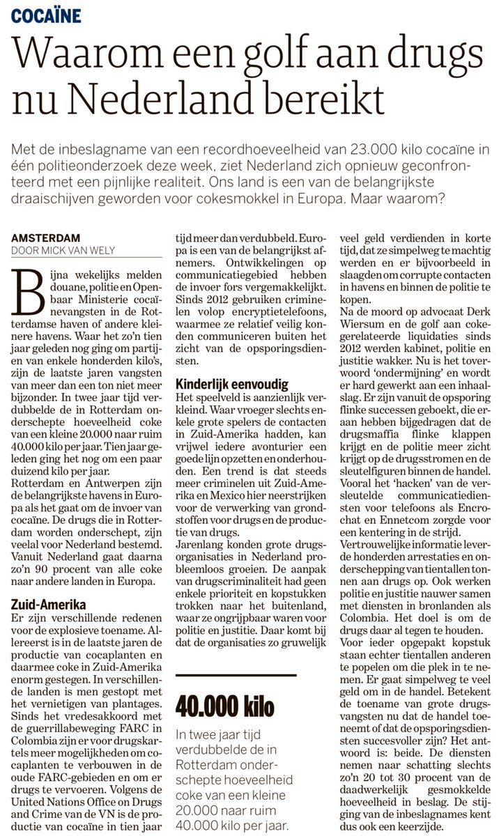 FrankSmilda's tweet photo. Misdaadjournalist @mickvanwely met achtergrond en duiding over cocaïnevangsten in de Rotterdamse haven of andere kleinere havens.
https://t.co/tdXRafupJW
#draaischijf #encryptietelefoons #encrochat #DerkWiersum #Ennetcom #hacken #cocaplanten #guerrillabewegingFARC https://t.co/B4JTkfldlf