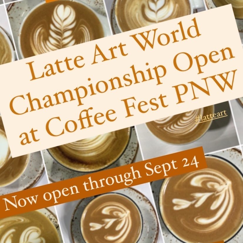 *DEADLINE EXTENDED*We're giving you 7 more days to apply for the Latte Art World Championship Open at Coffee Fest PNW in Portland. Get yours in by Sept 24! Learn more &amp; apply here: 
coffeefest.com/catalog/compet… 
#coffeefest #coffeefestpnw #LAWCO #latteart #latteartists #portlandcoffee