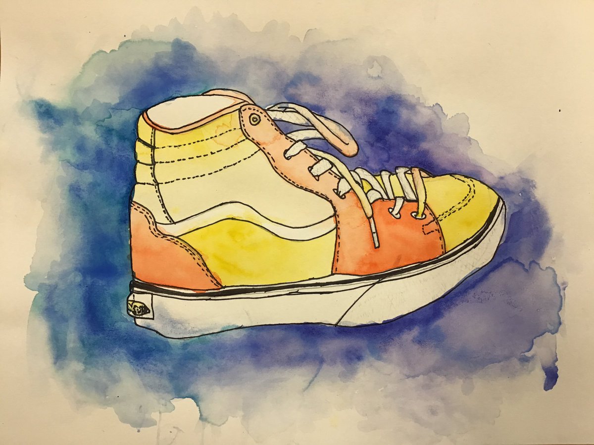 LMSArtStudio's tweet photo. Meanwhile, 6th grade has been learning about contour line and practicing watercolor techniques! @LPSFineArts https://t.co/Wed4x9jwi5