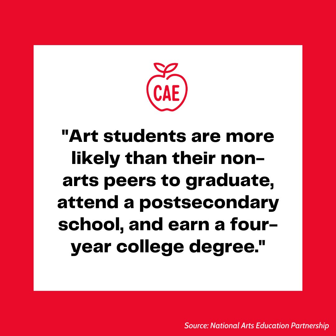 centerforartsed's tweet photo. This week we celebrated National Arts in Education Week! Arts education has proven to benefit the mental and physical health of students. Share with us why arts education is important to you! #ArtsEd #ArtsEducation #BecauseOfArtsEd https://t.co/xHJJJ9xlJK