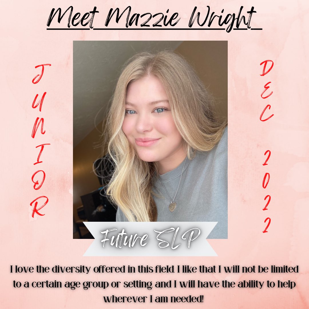 nsslhatamuk's tweet photo. 🐗 MEMBER SPOTLIGHT 🐗

Everyone meet Mazzie! She is one of our Juniors that is graduating Dec 2022🎓📚 https://t.co/AGmk5du45g