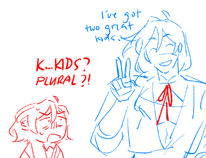 more oc doodles. i think it'd be funny if past and future amis met 
