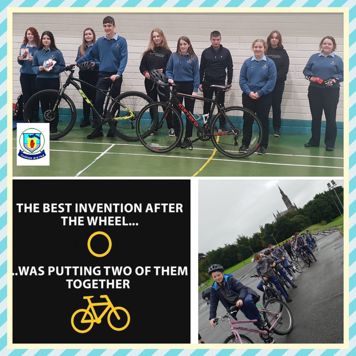 BHCMonaghan's tweet photo. 🚲’Life is like riding a bicycle- to stay balanced, you must keep moving.’🚴🏻♂️ European #MobilityWeek2021 & @GreenSchoolsIre events enjoyed by students, expertly facilitated by #BHCTY & #BHCGreenSchool. @MonaghanCoCo @theNSMonaghan @BikeStationIrl https://t.co/U7eULgvu5y