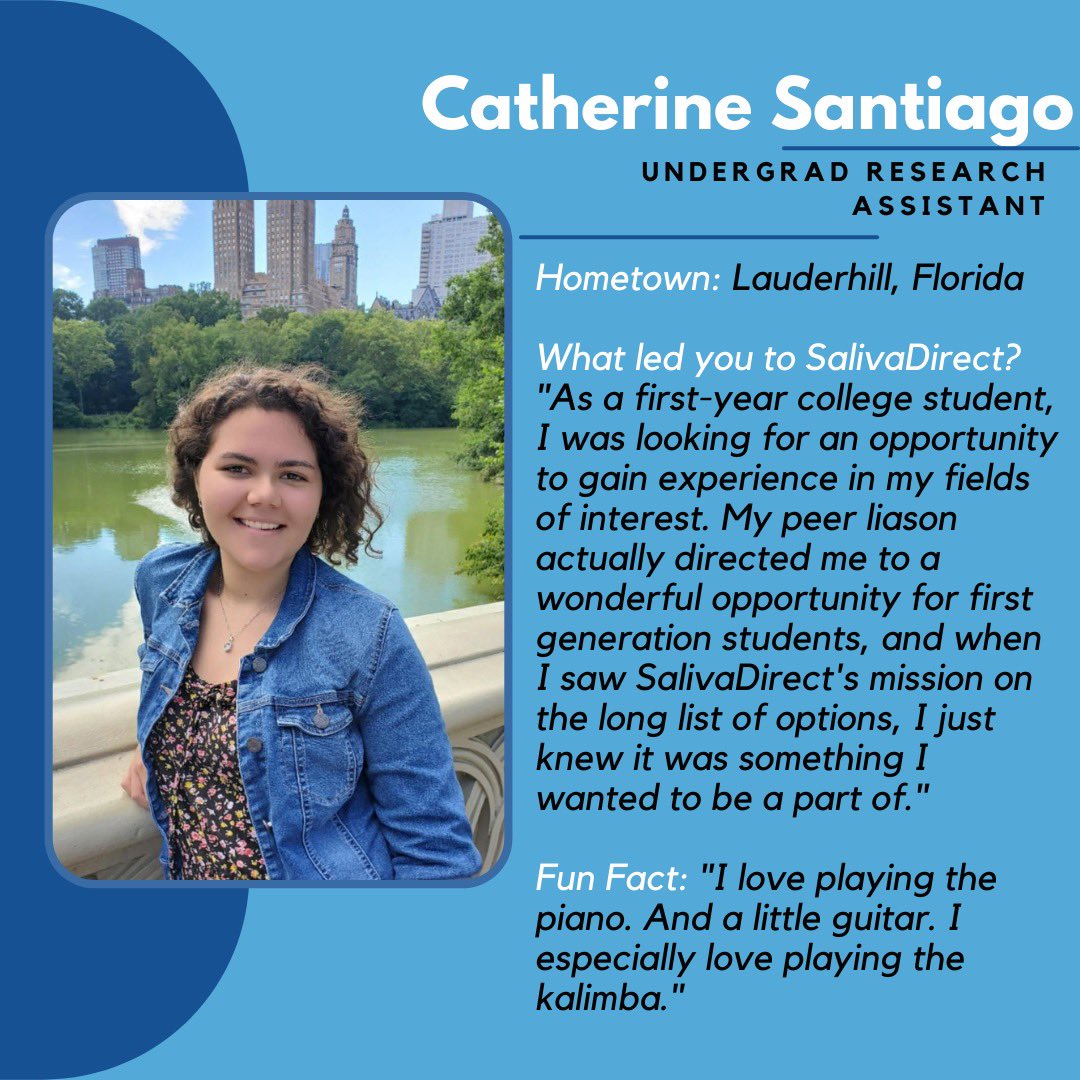 saliva_direct's tweet image. Meet a few of our staff members here at @saliva_direct ! This week&apos;s feature includes Anne Wyllie, PhD (@awyllie13), Sumaira Akbarzada, and Catherine Santiago! 

#featuredstafffridays #spitsquad #meettheteam #SalivaDirect #Yale #ysph