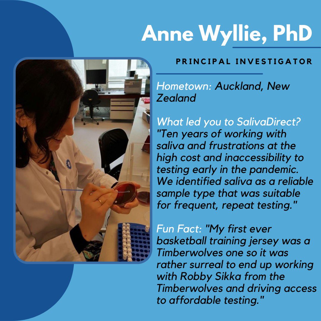 saliva_direct's tweet image. Meet a few of our staff members here at @saliva_direct ! This week&apos;s feature includes Anne Wyllie, PhD (@awyllie13), Sumaira Akbarzada, and Catherine Santiago! 

#featuredstafffridays #spitsquad #meettheteam #SalivaDirect #Yale #ysph