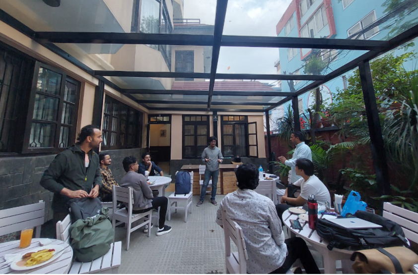 codefornepal's tweet image. Last month a few of the Data Fellows gathered in Kathmandu for an outdoor dinner & networking. @lognod & @nikeshbalami shared their thoughts with Fellows! They also got @DataCamp & @codefornepal t-shirts. #C4NDataFellows #datacampdonates #Data4good