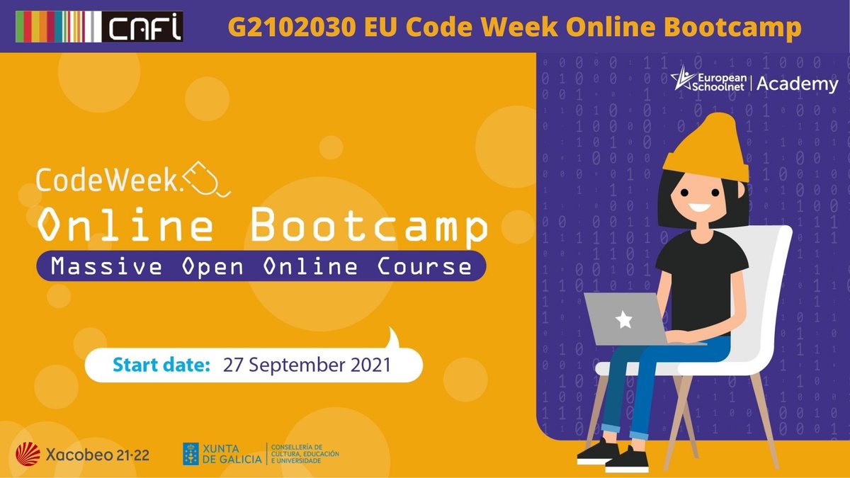 CAFIgalicia's tweet image. Xa está aberta a actividade G2102030 para certificar a túa participación no CodeWeek On line Bootcamp de @CodeWeekEU @eu_schoolnet #galiciancode #CAFI_AulaNova edu.xunta.gal/portal/node/35… prazas limitadas!