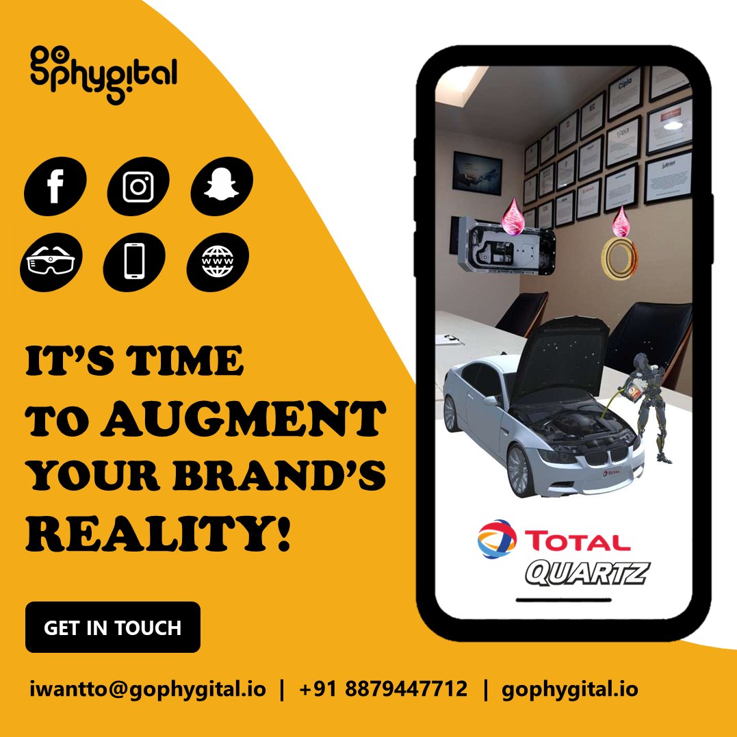 Take your brand's user engagement to the next level by leveraging the power and excitement of #AugmentedReality...

VR ready ARe you? 🙂

#AR #brands #DigitalMarketing #Marketing #GoPhygital #SparkAR #Facebook #Instagram #Snapchat #ARGlasses #MobileApp #WebAR
