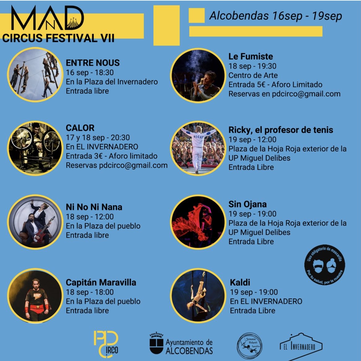 🎪🎪😊👏👏👇Festival de circo en #Alcobendas este fin de semana!!  
⁦<a href="/Circo_SV/">Circo ScimmieVolanti</a>⁩ 
⁦<a href="/Cs_Alcobendas_/">Cs Alcobendas</a>⁩