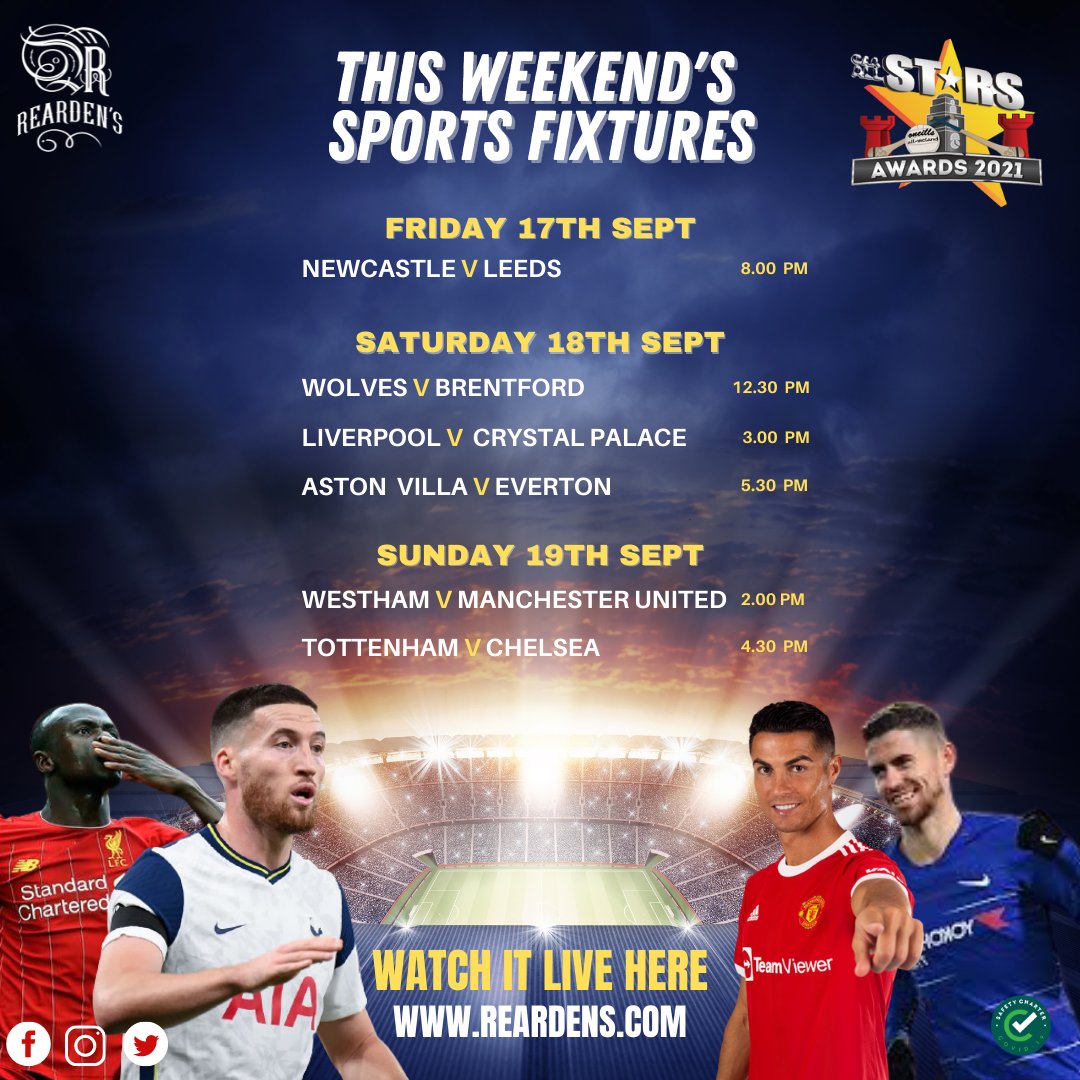 Reardenscork's tweet photo. ✨THIS WEEKEND'S SPORTS FIXTURES✨
Join us in Reardens to watch this weekends sports fixtures LIVE on our MEGA SCREEN!!
Book your table at the link in bio.
#WeekendSport
#WatchLive
#MEGASCREEN
#Reardens https://t.co/tJzBNGg87S