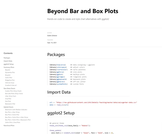 A snapshot of the notebook that allows you to rebuild all the chart alternatives shown during the talk.