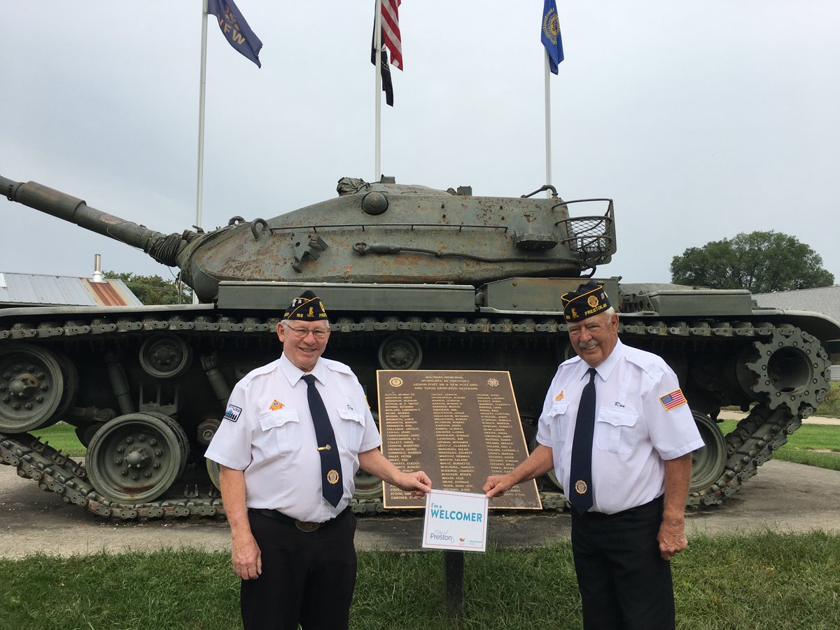 semntogether's tweet image. Folks in Preston have turned out this year for Welcoming Week! See below, the City Administrator, two local Veterans and a community member (and SE MN Together, Housing Action Team member)!