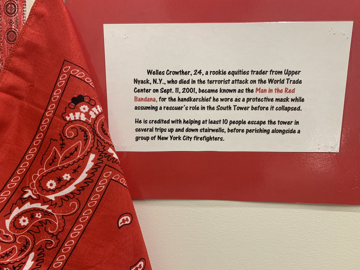 WA4thDavid's tweet photo. Not All Heroes Wear Capes!  @ManInRedBandana. Fourth graders reflected on what they can do to make a difference! #whitefieldacademy https://t.co/L1bz9UjZTQ