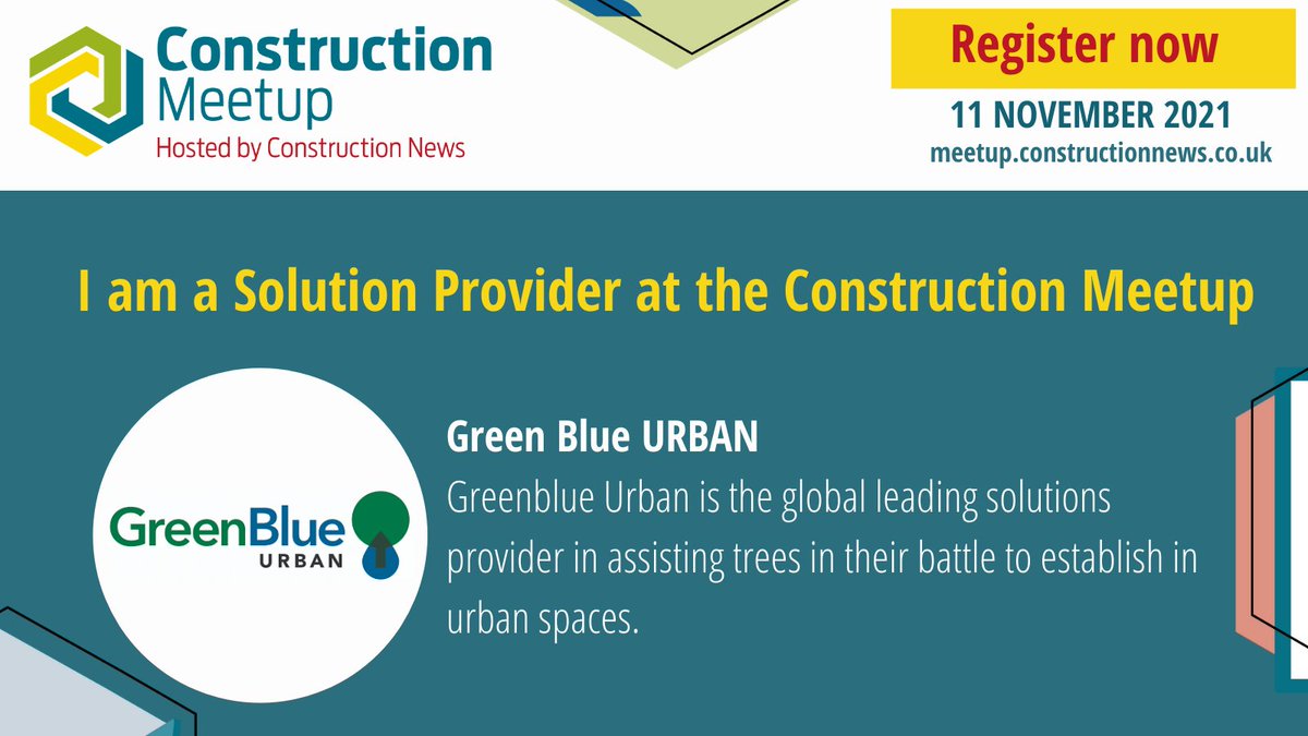CNMeetup's tweet photo. @GreenBlueUrban is joining Construction Meetup as a solution provider to provide expertise in planning, design and the installation of trees and green infrastructure in the hard landscape.  
Are you joining us? Register today 👉https://t.co/u4OuPNWNBF
#CNMeetup https://t.co/lKQtsjdsa5