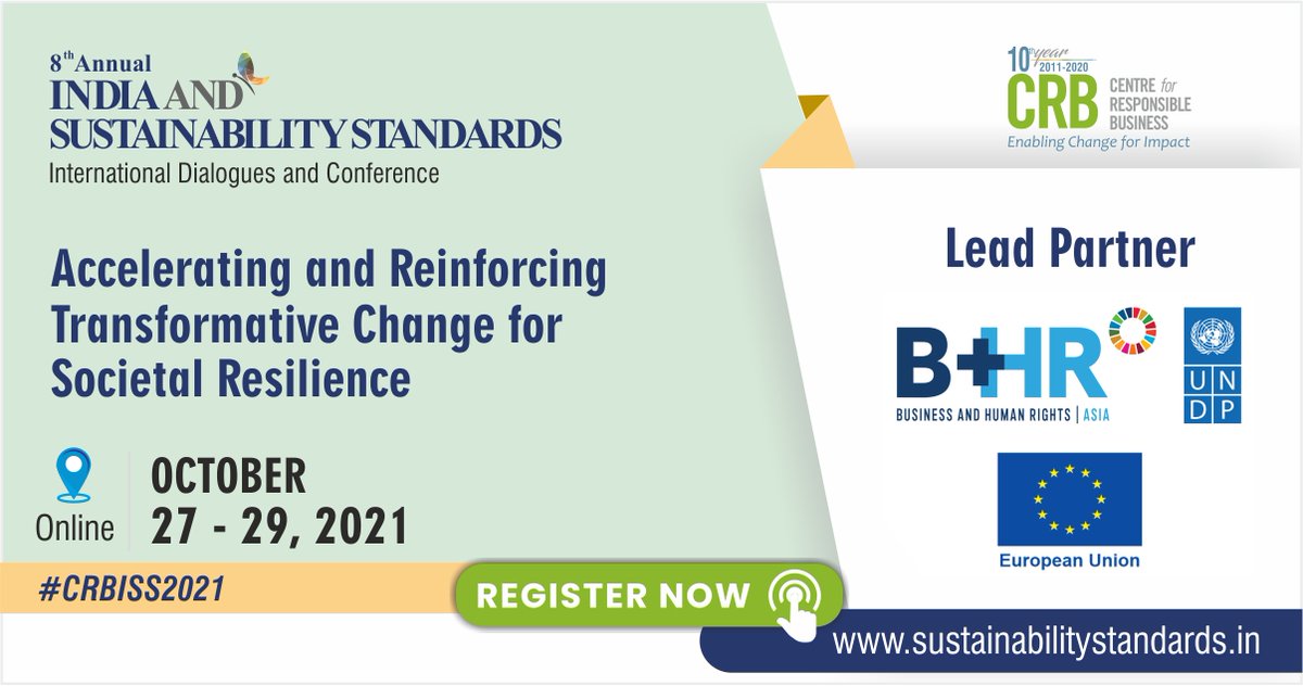 Centre4RespBiz's tweet photo. Excited to announce @UNDP_India as our #LeadPartner for #CRBISS2021

Leaders in #sustainable development, working towards reducing #inequality &amp; #poverty, #UNDP will provide valuable insights to year's much awaited #SustainabilityConference
🔗https://t.co/cSzKJwux2t

@UNDPasiapac https://t.co/Xm94HyZkSe