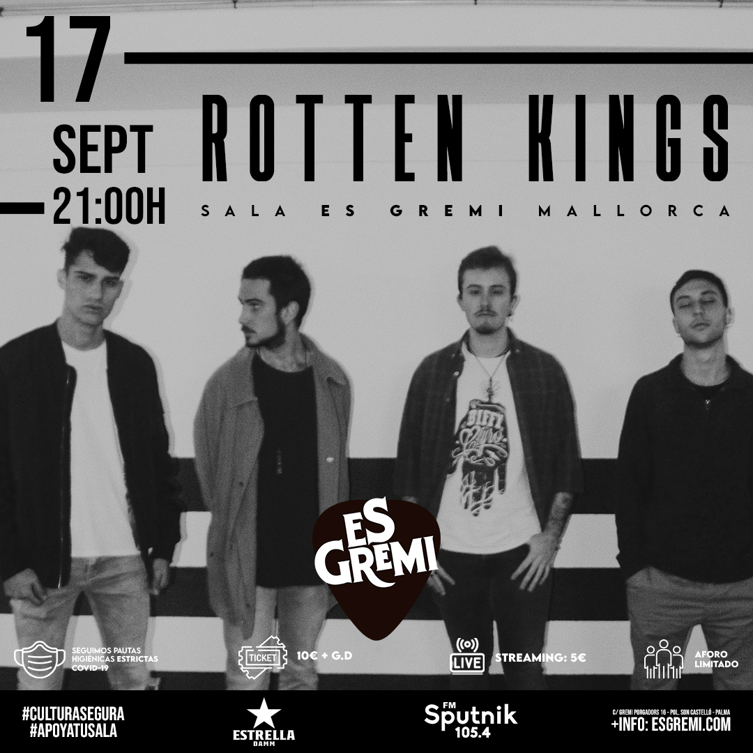 esgremi's tweet photo. Este fin de semana en #esgremi:

🔺 Viernes @RottenKings1   a partir de las 21h
🔺 Sábado  a Rockero  + Seismo  a las 21h
🔺 Domingo Ameyal a las 20h

#culturasegura #esgremi #masquemusica #conciertos #mallorca #apoyatusala #apoyatuartistalocal #ApoyaTuBandaLocal https://t.co/YZWRZbzm7D