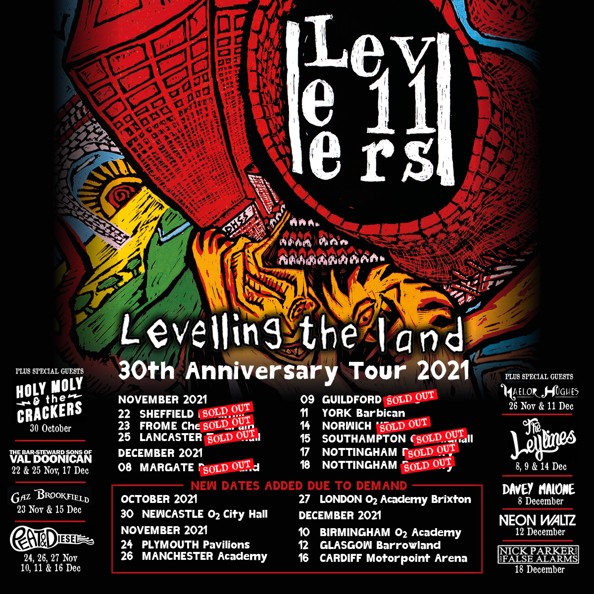 the_levellers's tweet photo. Did we mention we're going to be on tour soon? 🔥 LOTS of our friends are joining us on the road too. See flyer for who is supporting where. 
Don't leave it too long to get your tickets: https://t.co/jlmA5NgMJp https://t.co/oCPC5UgxKc