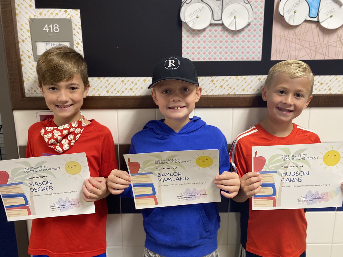 These boys rocked the summer reading challenge! <a href="/BeBoyerReaders/">Boyer Elementary Library</a>