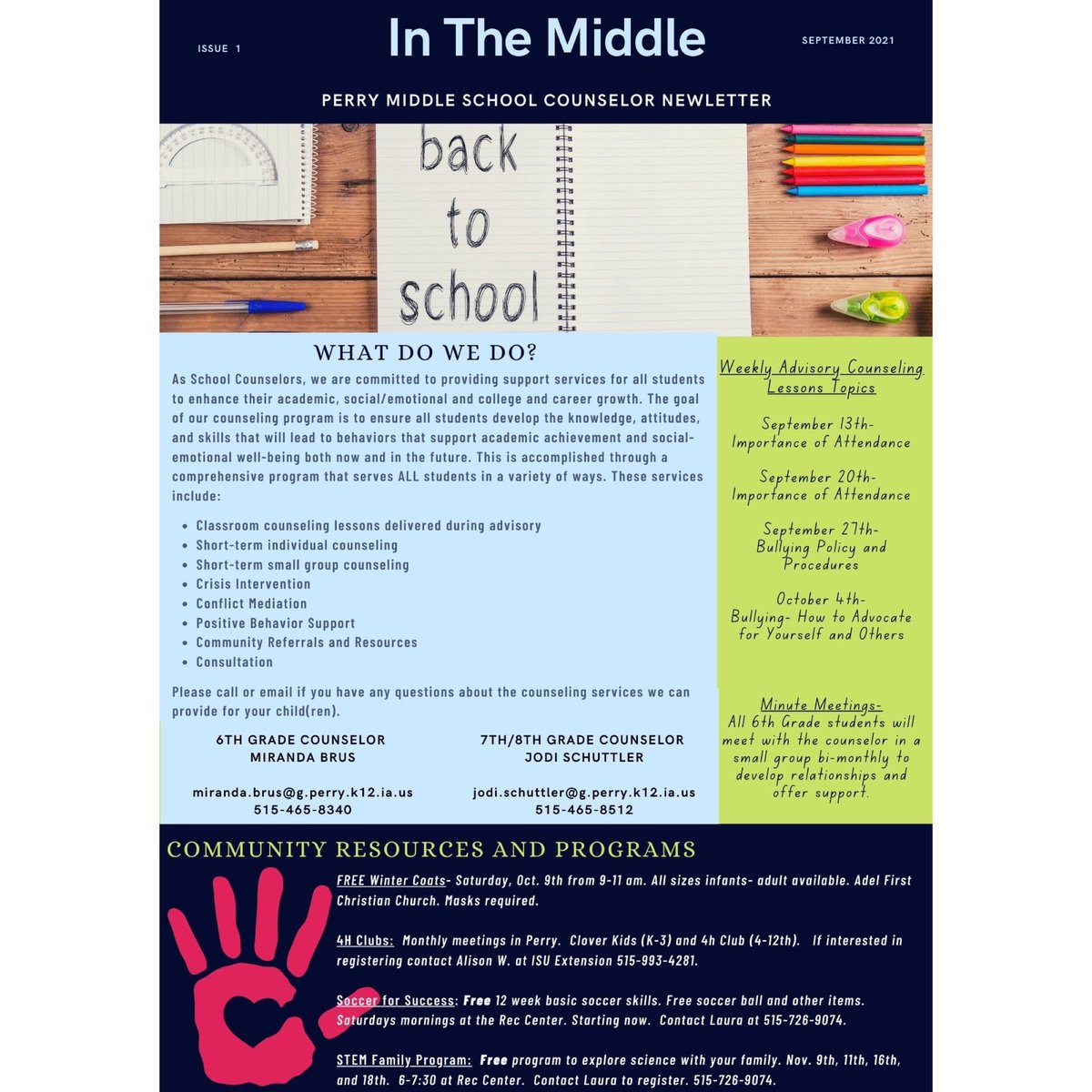 PerryMiddleSch's tweet image. Check out this newsletter from our school counselors! #PerryPride