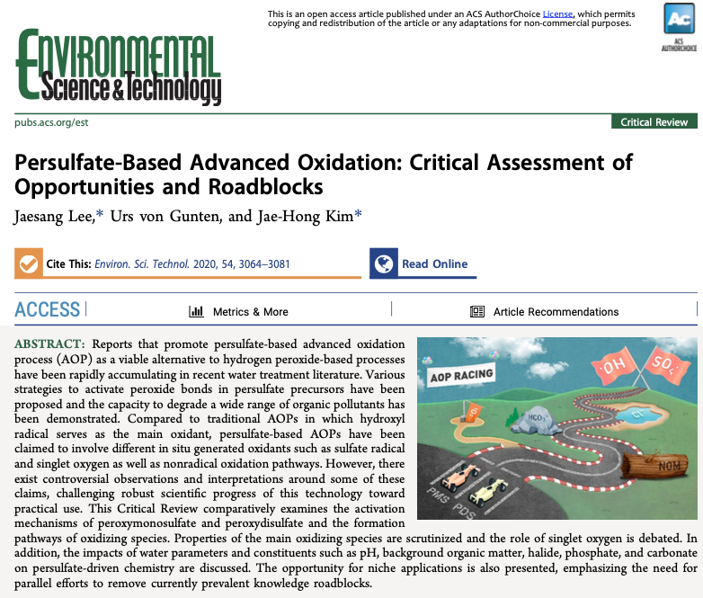 Jaehong Kim (@jaehongkim_yale) on Twitter photo Honored that our paper on persulfate-based advanced oxidation was recognized as ES&T’s Best Feature/Critical Review Paper of 2020. The same award for two years in a row! <a href="/YaleEnvEng/">Yale Environ. Eng.</a> <a href="/EnvSciTech/">Environmental Science & Technology Journals</a>
doi.org/10.1021/acs.es… Honored that our paper on persulfate-based advanced oxidation was recognized as ES&T’s Best Feature/Critical Review Paper of 2020. The same award for two years in a row! <a href="/YaleEnvEng/">Yale Environ. Eng.</a> <a href="/EnvSciTech/">Environmental Science & Technology Journals</a>
doi.org/10.1021/acs.es…