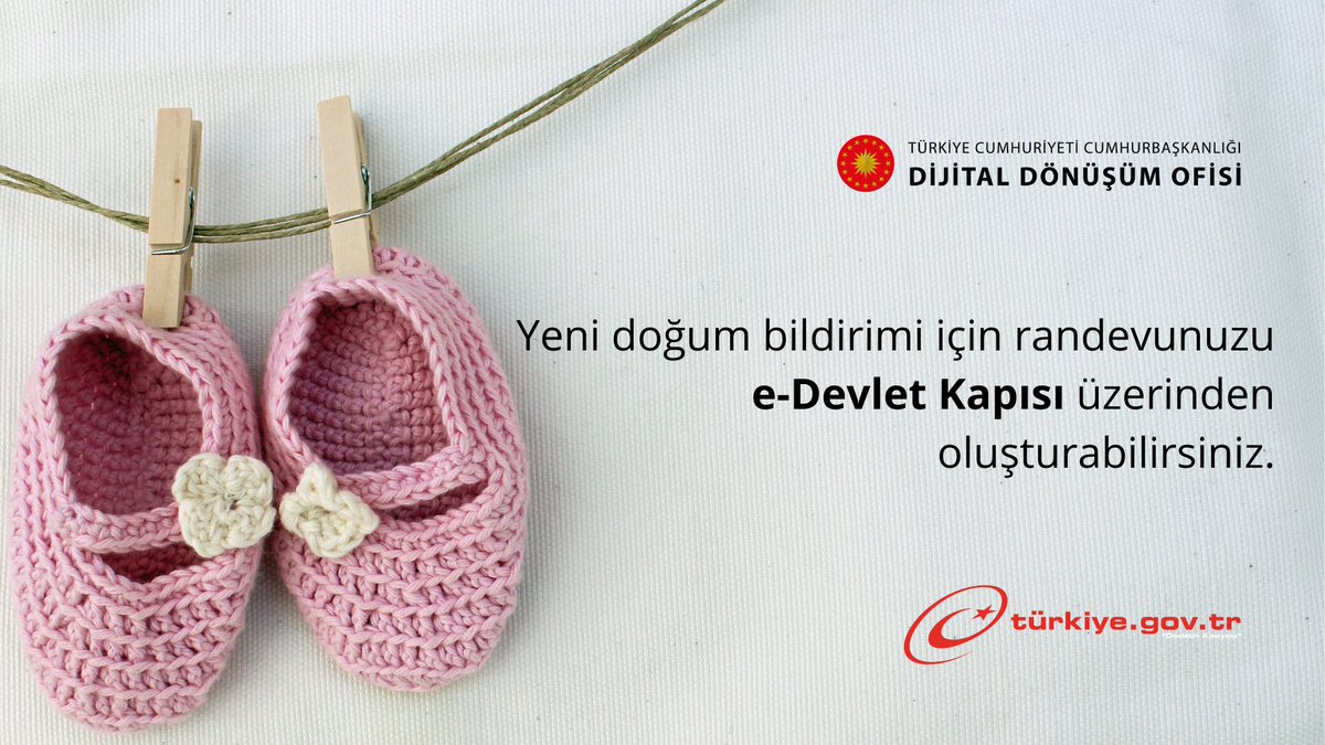 ekapi's tweet photo. Yeni doğum bildirimi için randevunuzu e-Devlet Kapısı üzerinden oluşturabilirsiniz. 
@TC_icisleri @TCNufus @dijital 

Hizmet Bağlantısı: https://t.co/8T47CUZJLT

#DijitalTR #edevlet https://t.co/gJ8VP3S1NN