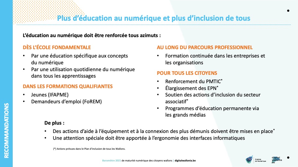 <a href="/delacha/">André Delacharlerie</a> <a href="/AdN_Wallonie/">Agence du Numérique</a> <a href="/imec_int/">imec</a> L' <a href="/AdN_Wallonie/">Agence du Numérique</a> propose 4 priorités d’action pour développer les compétences numériques des Wallons : l’école, a formation qualifiante, la formation continue et l’inclusion des publics plus fragilisés #DigitalWallonia #BarometreDW