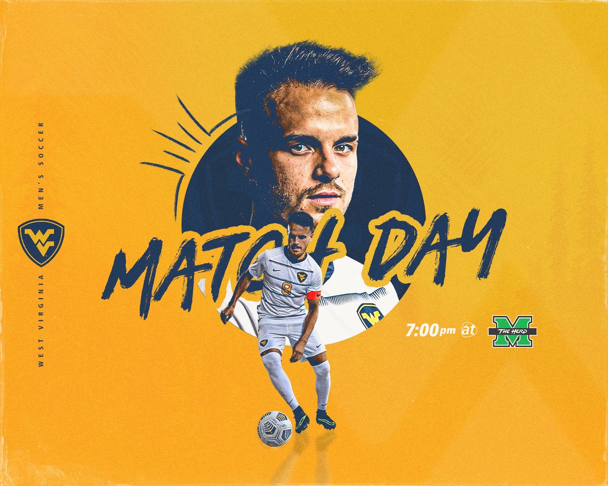 WVUMensSoccer's tweet photo. 𝐃𝐞𝐫𝐛𝐲 𝐃𝐚𝐲.

🆚 No. 6 Marshall
🏟️ Hoops Family Field
📌 Huntington, WV
⏰ 7 p.m. ET
💻 https://t.co/ULyajVchvd
📊 https://t.co/SF8WekKoGu

#HailWV https://t.co/2aFbAAjBae