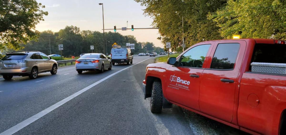 BruceMerrilees's tweet photo. The lights are on in full color today at metered ramps along I-270 in Maryland. @MDOTSHA flipped the switch on two dozen ramps, including this one. B&amp;M's Transportation team installed the new metering system, which manages the flow of entering traffic.
#rampmetering #ICM https://t.co/A894mYeX38