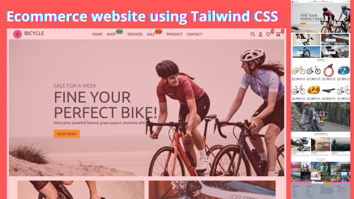How to make eCommerce website design using HTML   and tailwind CSS ||Step by Step
#shamvuchandra #ecommerce
#tailwindcss #HTML #ArtificialIntelligence
 #programming #programmerlife #programmerslife #coding #coder #coderlife  #codingbootcamp #programmerrepublic #softwareengineer